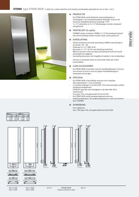 PRODUCTIE VENTIELSET (in optie) AANSLUITING LUxE ... - Thermic