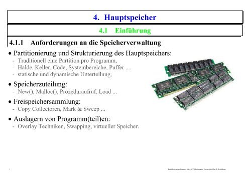 Hauptspeicher - Universität Ulm