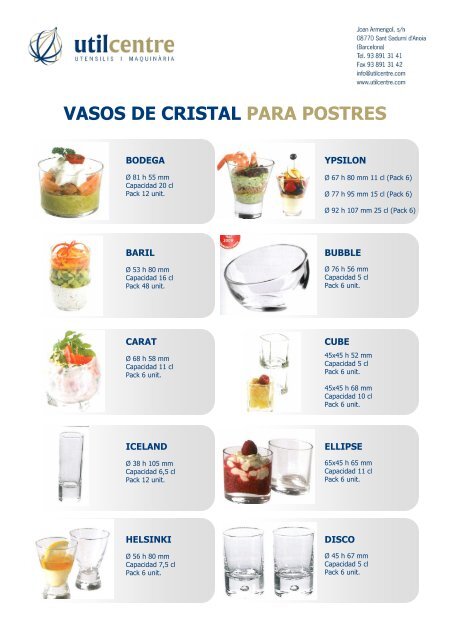 VASOS DE CRISTAL PARA POSTRES - Utilcentre