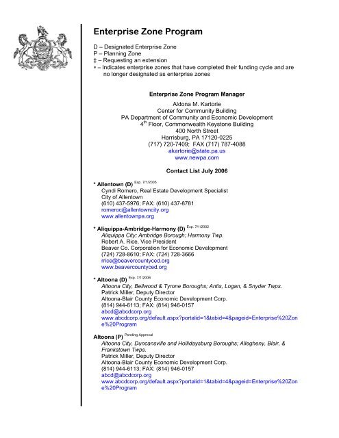 Enterprise Zone Program