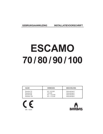 Gebruiksaanwijzing Barbas Escamo 70 - UwKachel