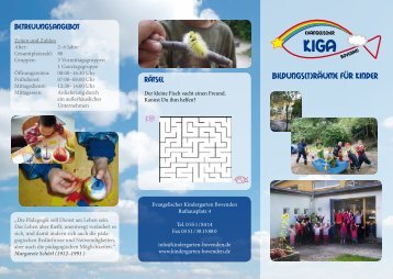 Infoflyer - Evangelischer Kindergarten Bovenden