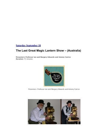 The Last Great Magic Lantern Show - Australia's Silent Film Festival
