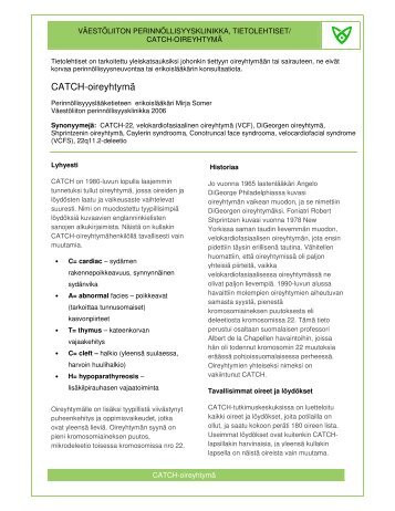 CATCH-oireyhtymÃ¤ - VÃ¤estÃ¶liitto