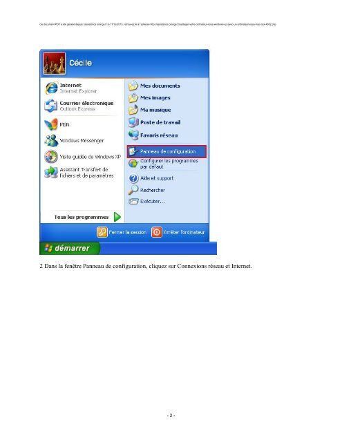 partager votre ordinateur sous Windows XP avec un ordinateur sous ...