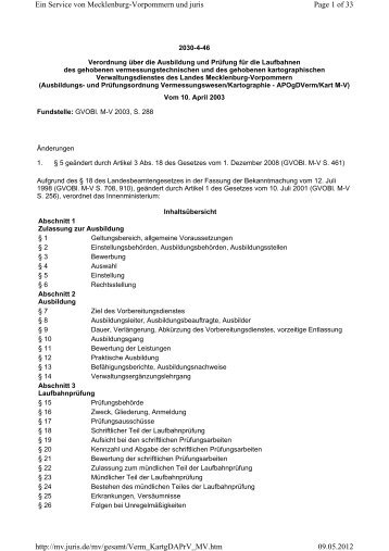 Page 1 of 33 Ein Service von Mecklenburg-Vorpommern und juris ...