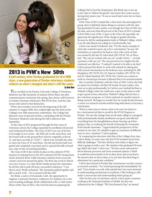 2013 PVM Report - Purdue University School of Veterinary Medicine