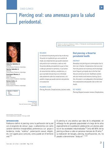 Piercing oral: una amenaza para la salud periodontal. - COEM