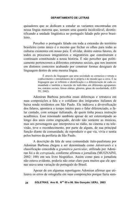 ADONIRAN BARBOSA, O DEFENSOR INVOLUNTÃRIO DO ...