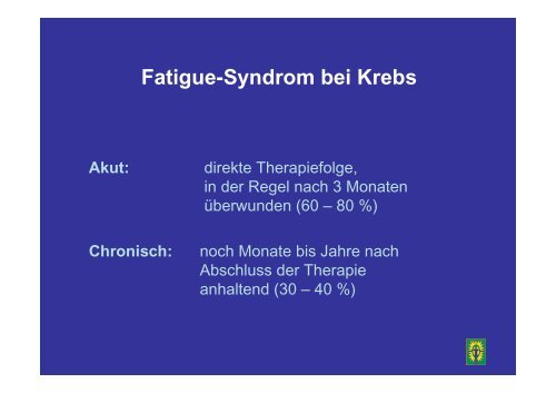 MedikamentÃ¶se Therapie bei tumorassoziierter Fatigue