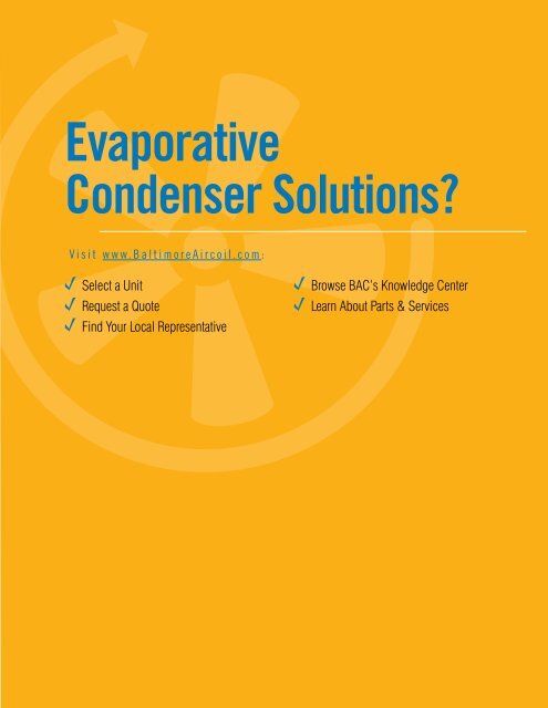 BAC Evaporative condensers