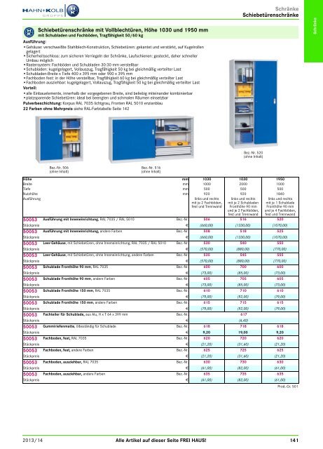 2. Katalog "Der Betriebsausstatter" Abteilung 1: Schränke