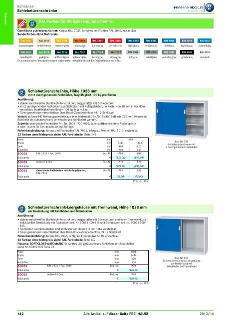 2. Katalog "Der Betriebsausstatter" Abteilung 1: Schränke