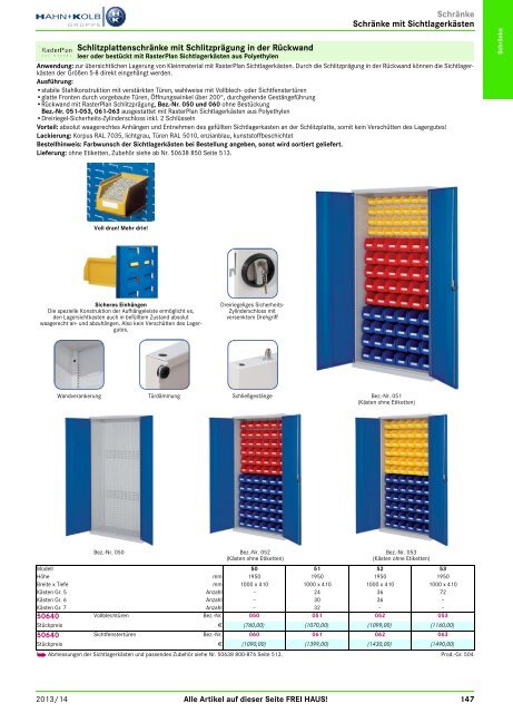 2. Katalog "Der Betriebsausstatter" Abteilung 1: Schränke