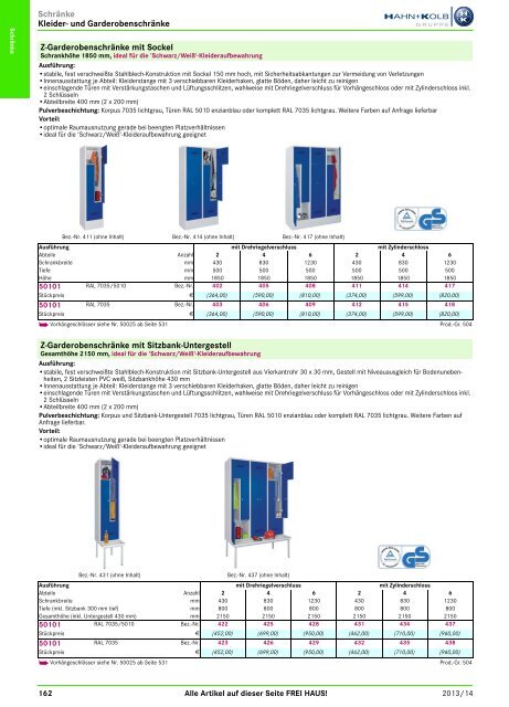 2. Katalog "Der Betriebsausstatter" Abteilung 1: Schränke