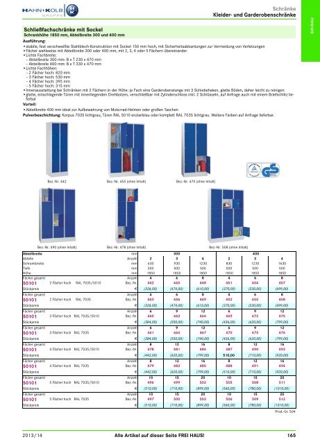 2. Katalog "Der Betriebsausstatter" Abteilung 1: Schränke