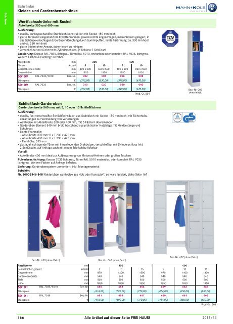 2. Katalog "Der Betriebsausstatter" Abteilung 1: Schränke