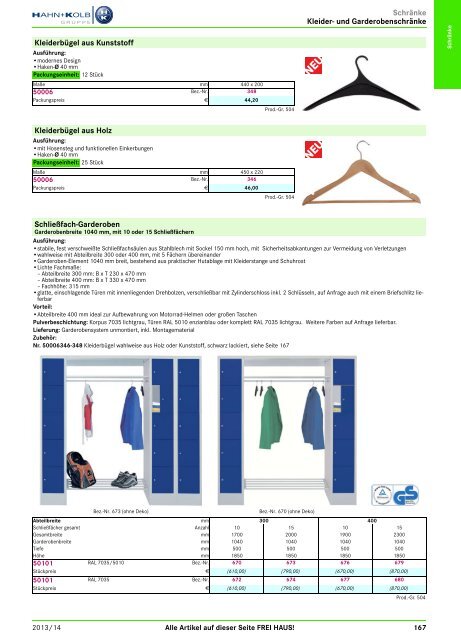 2. Katalog "Der Betriebsausstatter" Abteilung 1: Schränke