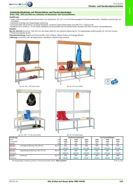 2. Katalog "Der Betriebsausstatter" Abteilung 1: Schränke