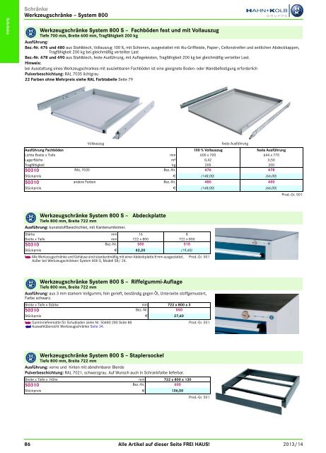 2. Katalog "Der Betriebsausstatter" Abteilung 1: Schränke