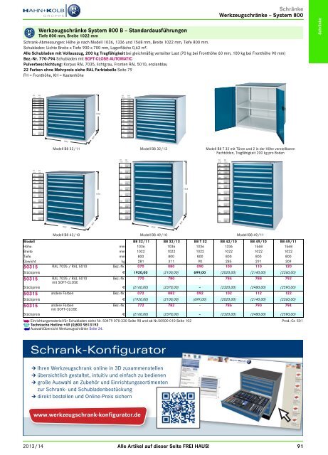 2. Katalog "Der Betriebsausstatter" Abteilung 1: Schränke