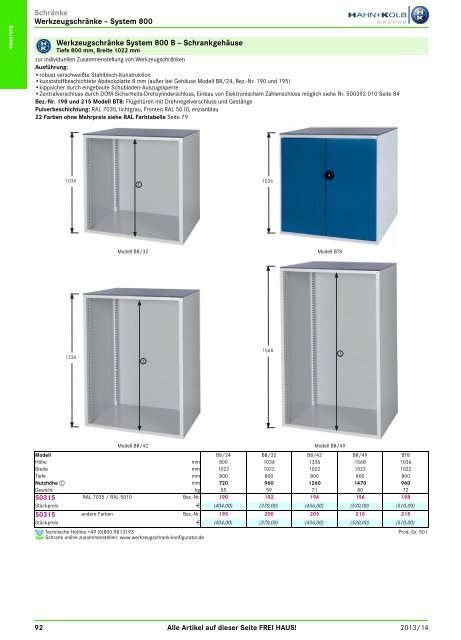 2. Katalog "Der Betriebsausstatter" Abteilung 1: Schränke