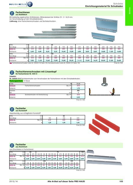 2. Katalog "Der Betriebsausstatter" Abteilung 1: Schränke