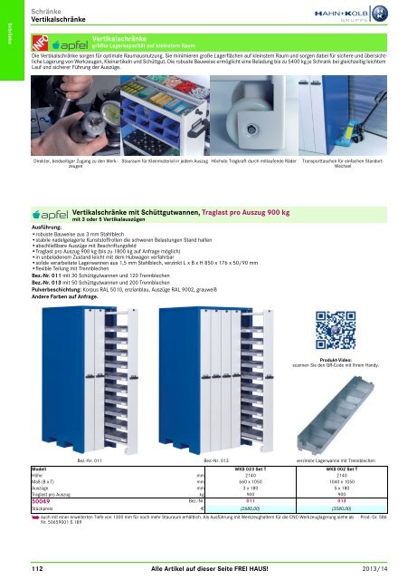 2. Katalog "Der Betriebsausstatter" Abteilung 1: Schränke