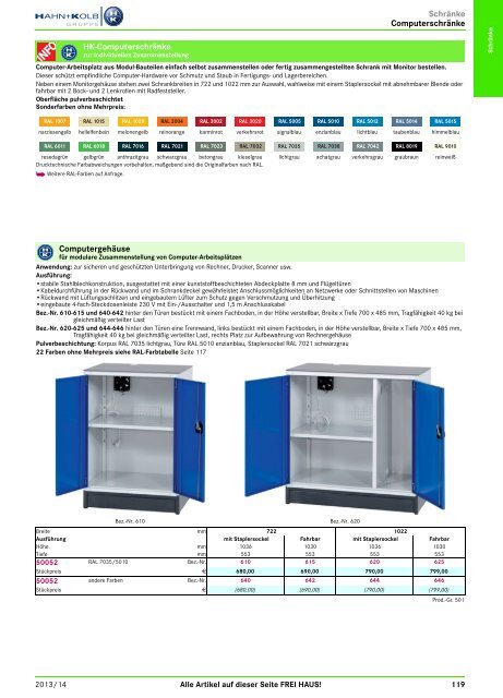 2. Katalog "Der Betriebsausstatter" Abteilung 1: Schränke