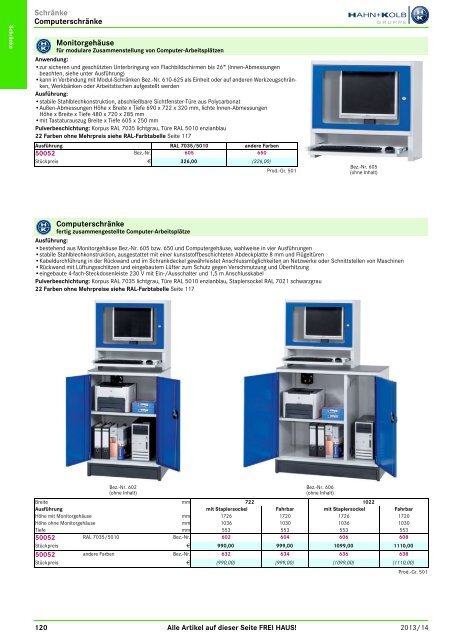 2. Katalog "Der Betriebsausstatter" Abteilung 1: Schränke