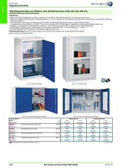 2. Katalog "Der Betriebsausstatter" Abteilung 1: Schränke