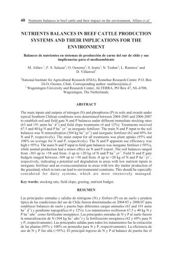 nutrients balances in beef cattle production systems and - SciELO