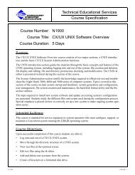 CX/UX UNIX Software Overview Course Durat - Concurrent ...