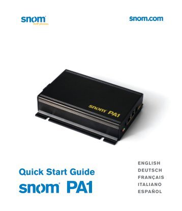 snom PA1 Quick Start Guide - Sipgate