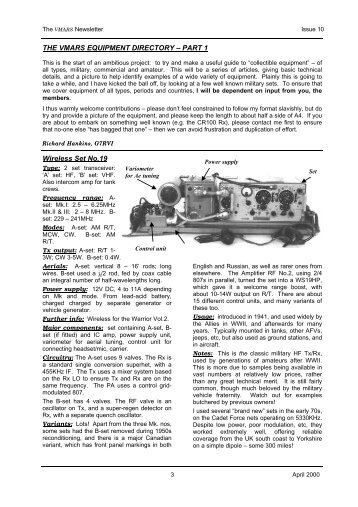 The VMARS Equipment Directory – Part 1 - VMARSmanuals