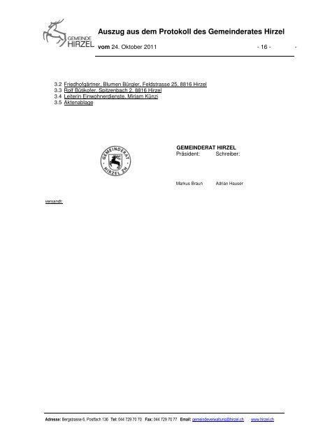 GRB 24.10.2011 mit Verordnungstext - Gemeinde Hirzel