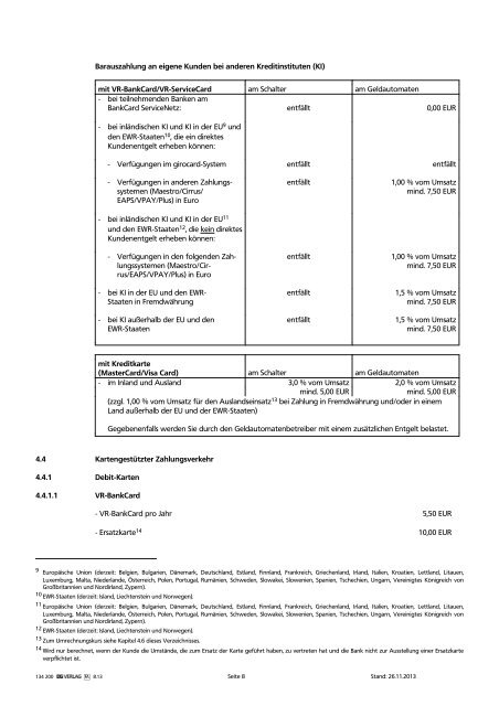 zum Preis- und Leistungsverzeichnis - Volksbank Hellweg eG