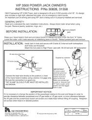 VIP 3500 POWER JACK OWNER'S INSTRUCTIONS P ... - Barker Mfg