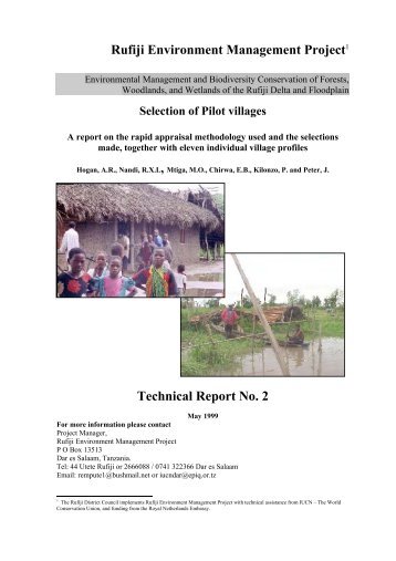 Selection of Pilot villages - Coastal Forests of Kenya and Tanzania