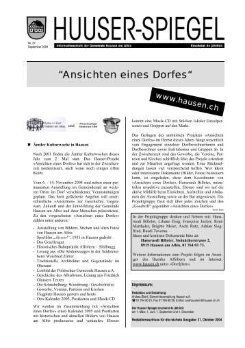 September - November [PDF, 532 KB] - Gemeinde Hausen am Albis