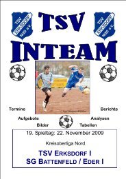 Ausgabe 6 vom 22.11.2009 gegen SG Battenfeld - TSV Erksdorf