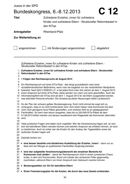 Juso-Bundeskongress 2013 - Antragsbuch - Jusos