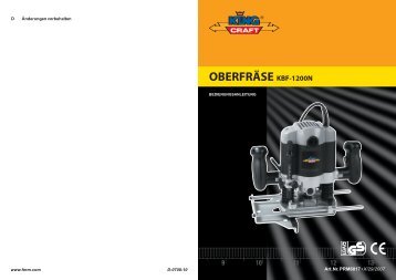 OBERFRÄSE KBF-1200N - Firma Servotool Gmbh