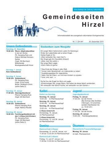 Gemeindeseiten Hirzel Unsere Gottesdienste - Gemeinde Hirzel