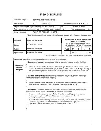 FISA DISCIPLINEI - Universitatea de Vest "Vasile Goldis" din Arad