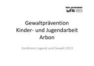 und Jugendarbeit Arbon - Jugend und Gewalt