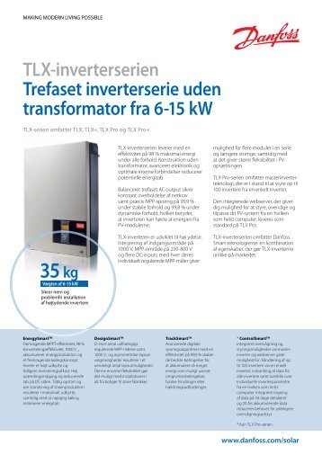 Danfoss TLX tre-faset net-inverter datablad - VIND & SOL