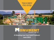 Presentation - Monument Mining Limited