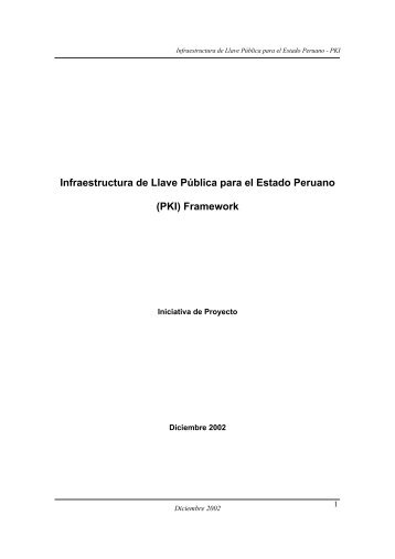 Infraestructura de Llave PÃºblica para el Estado Peruano (PKI) - ONGEI