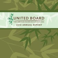 2010 AnnuAl RepoRt - United Board for Christian Higher Education ...